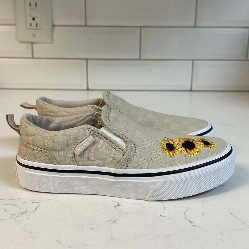 Vans® Asher Sunflower Kids' Slip-On Shoes Size 13